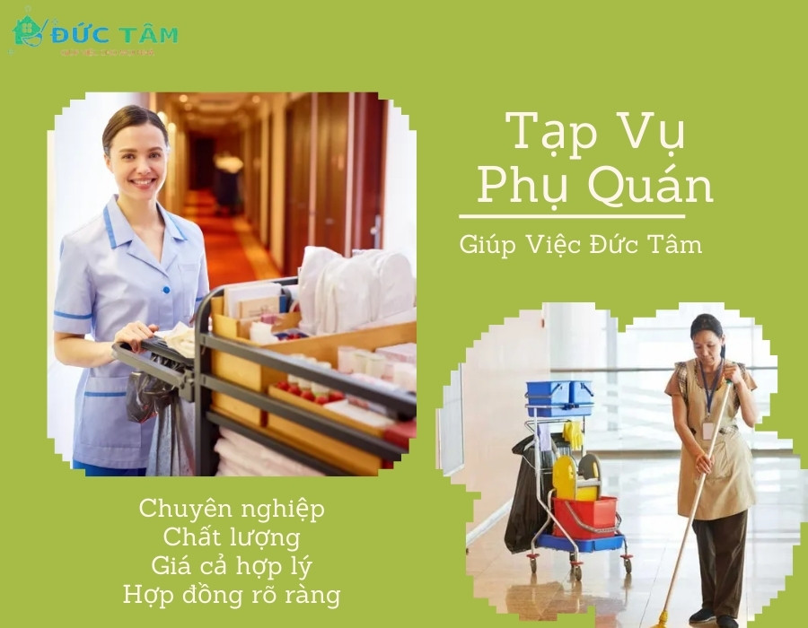 Dịch vụ tạp vụ, phụ quán chuyên nghiệp tại Giúp Việc Đức Tâm